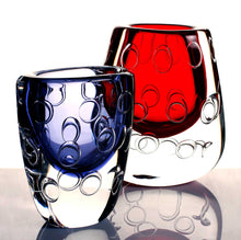 Load image into Gallery viewer, red and blue murano glass vase 