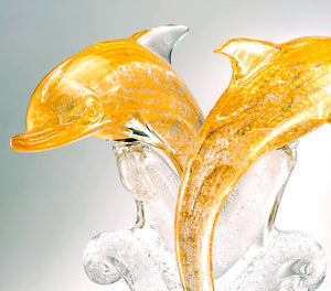 DOLPHINS Murano Glass Sculpture