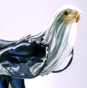 STANDING AMERICAN EAGLE Murano Glass Sculpture