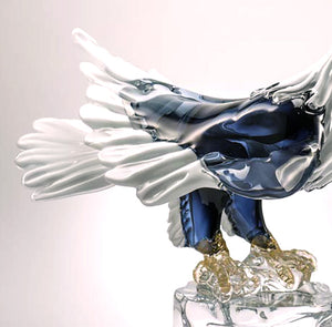 STANDING AMERICAN EAGLE Murano Glass Sculpture