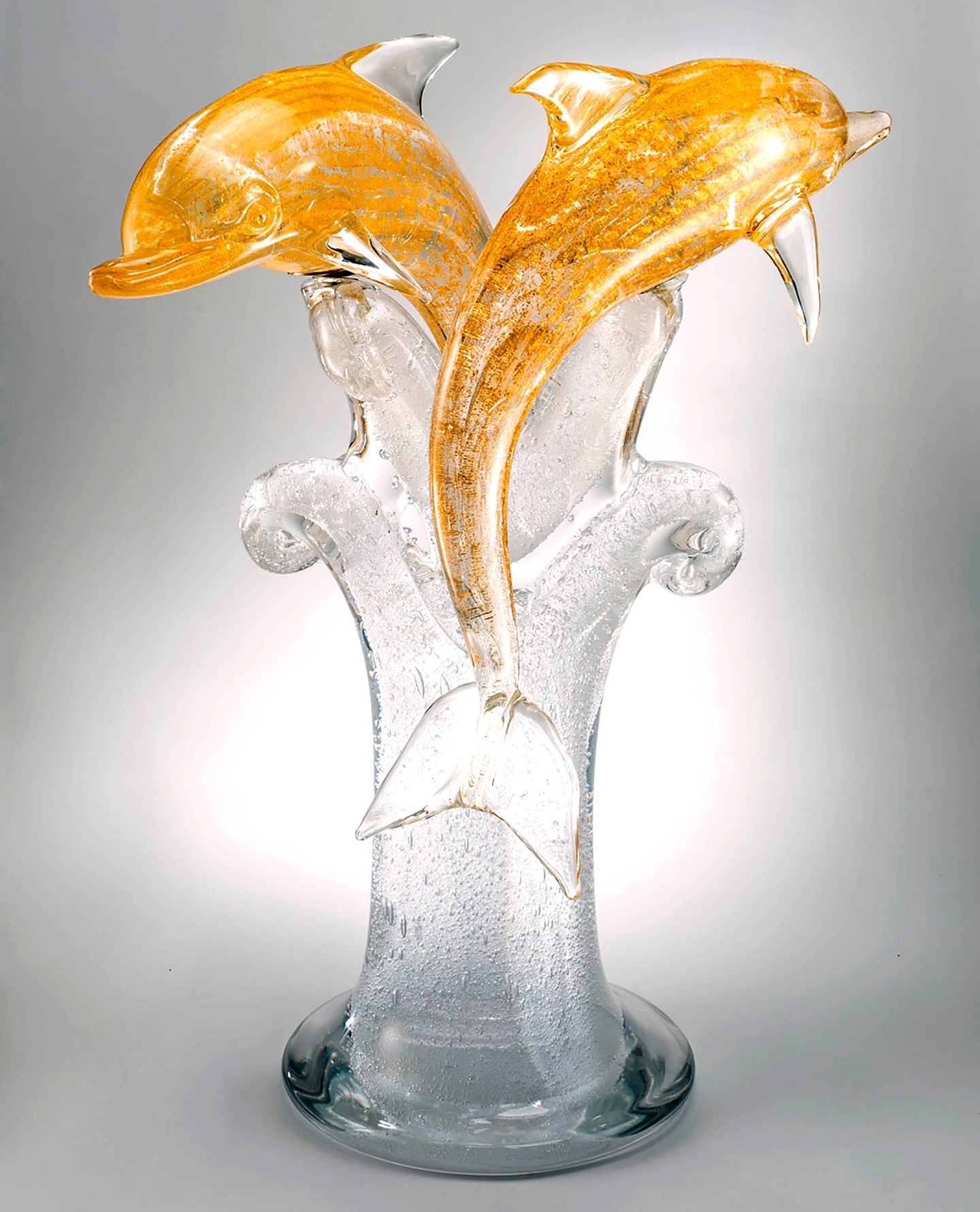 DOLPHINS Murano Glass Sculpture