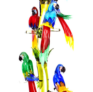 TROPICAL BIRD TREE Murano Glass Sculpture